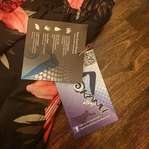 Kanu Surf Swim Trunks Mens 3X Big Tall Black Pink Floral Board Shorts NWT - Picture 3 of 7